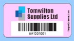 Asset labels with bar code