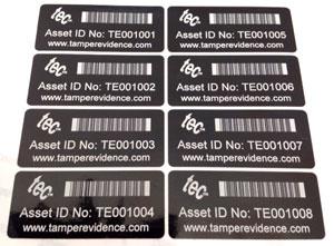 Bar coded stock asset labels